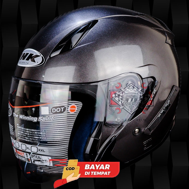 Jual HELM INK METRO2 SOLID GUN METAL - DOUBLE VISOR | Shopee Indonesia
