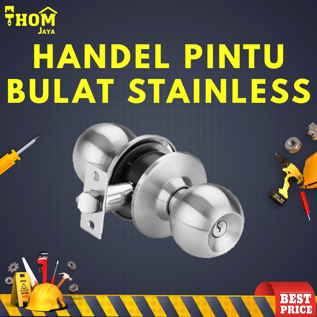 Jual HANDEL PINTU BULAT STAINLESS / GAGANG PINTU KAMAR MANDI / HANDEL ...