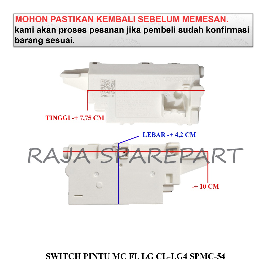 Jual SPMC54 DOOR LOCK MESIN CUCI / SWITCH PINTU MESIN CUCI FRONT ...