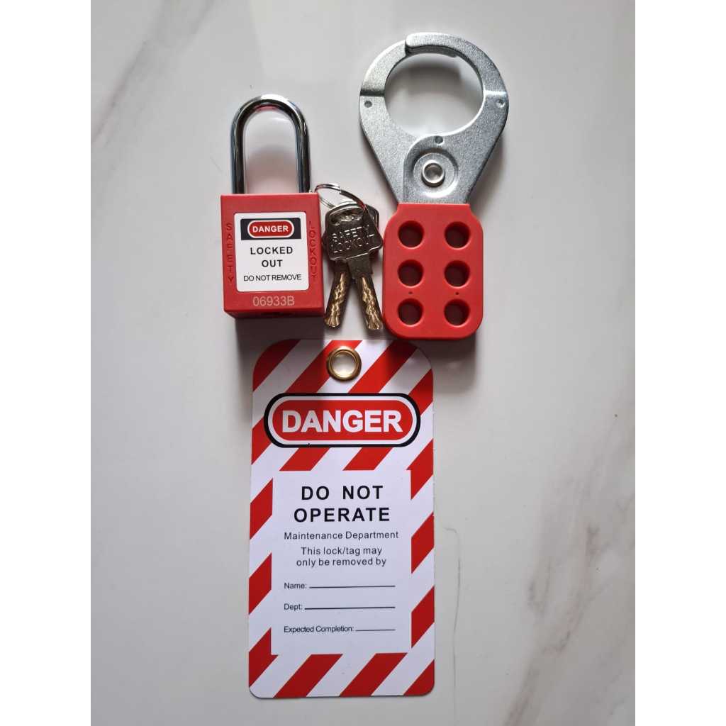 Jual Lockout TAGOUT KIT with Hasps Tags Red Safety Padlocks 1 set ...