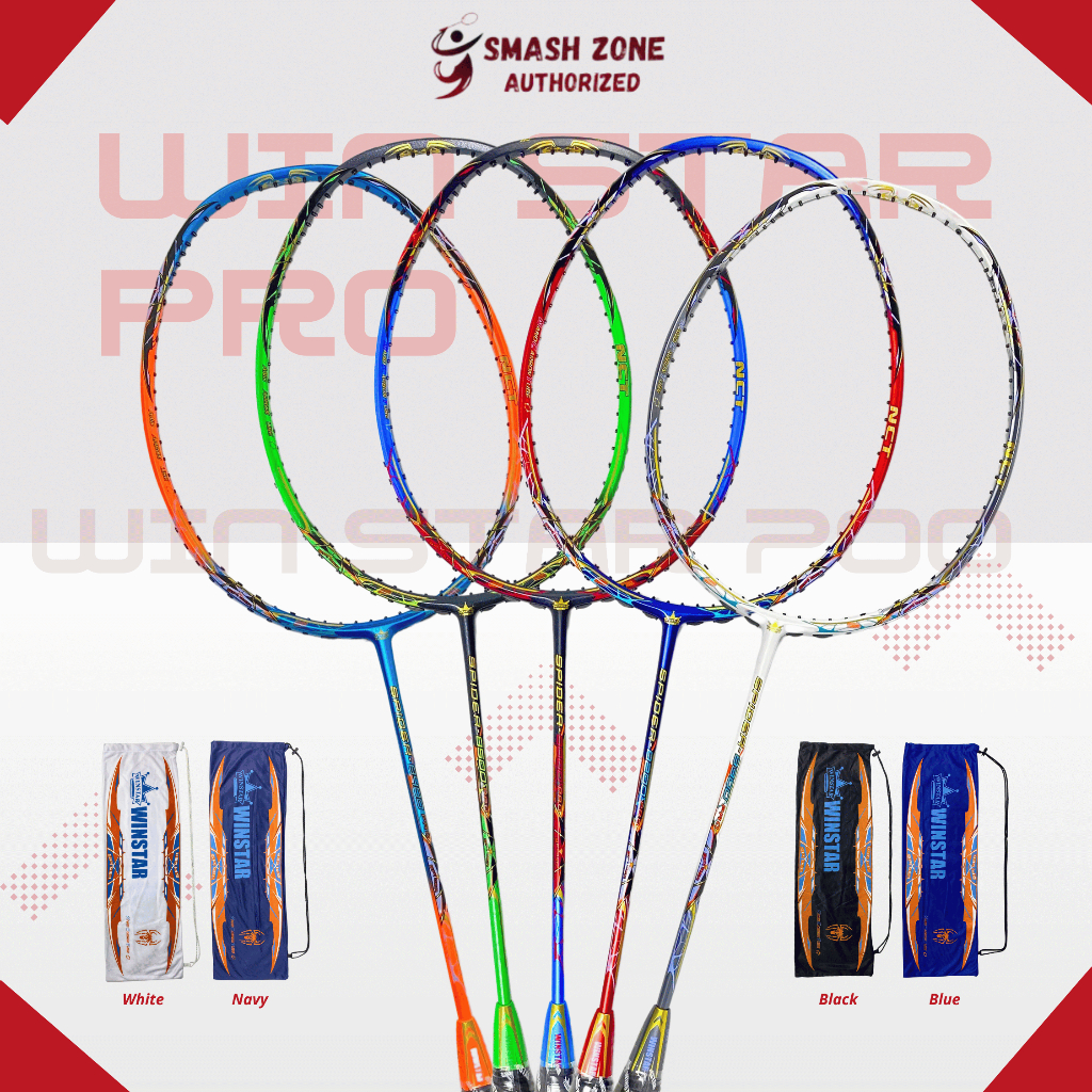 Jual Raket Badminton WINSTAR SPIDER PRO Bahan Full Serat Carbon ...