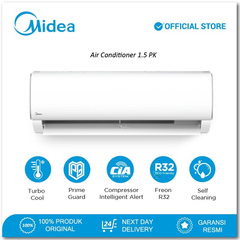 Jual AC Midea 1.5 PK Standard - R32 Series - MSAF-12CRN2 | Shopee Indonesia