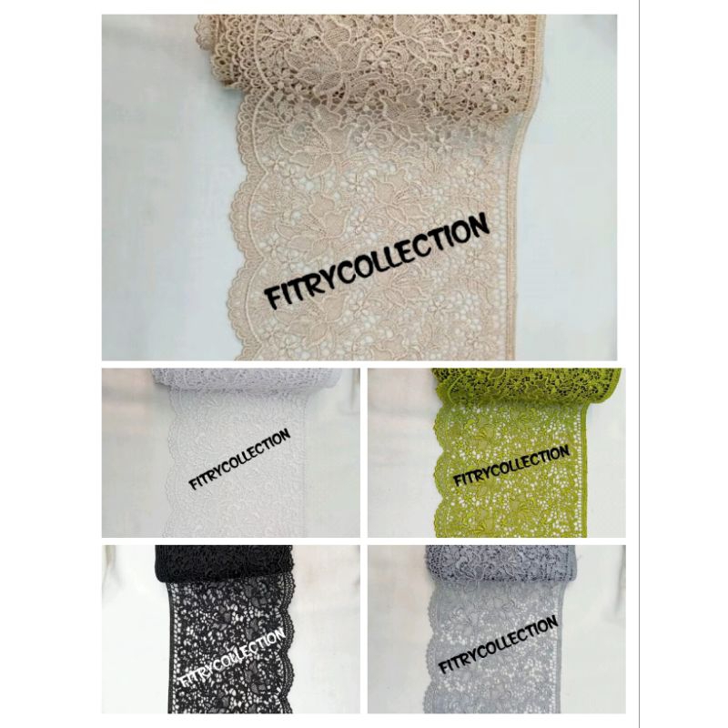 Jual RENDA BORDIR/RENDA GYPER/RENDA PRADA LEBAR 18CM/RENDA OKI/RENDA ...