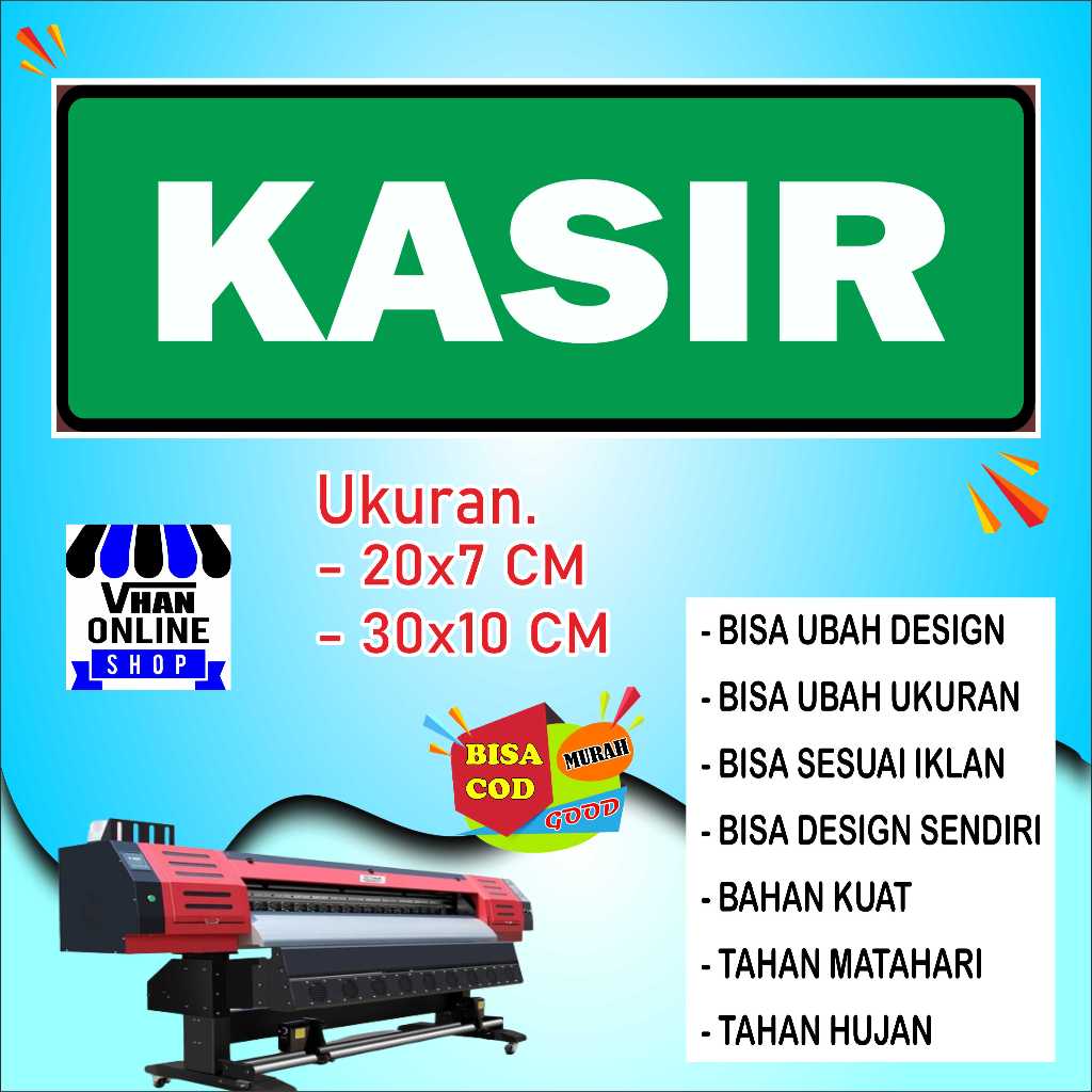 Jual Cetak Sticker Tempelan Untuk Di Kasir Bahan Kuat Hijau | Shopee ...