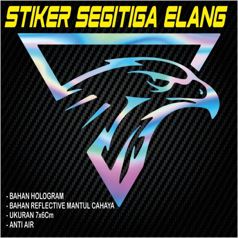 Jual stiker cutting sticker segitiga elang hologram reflective viral ...
