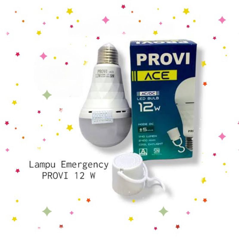 Jual PROVI LAMPU EMERGENCY BOHLAM LED ACE 12 WATT CAHAYA PUTIH / LAMPU ...
