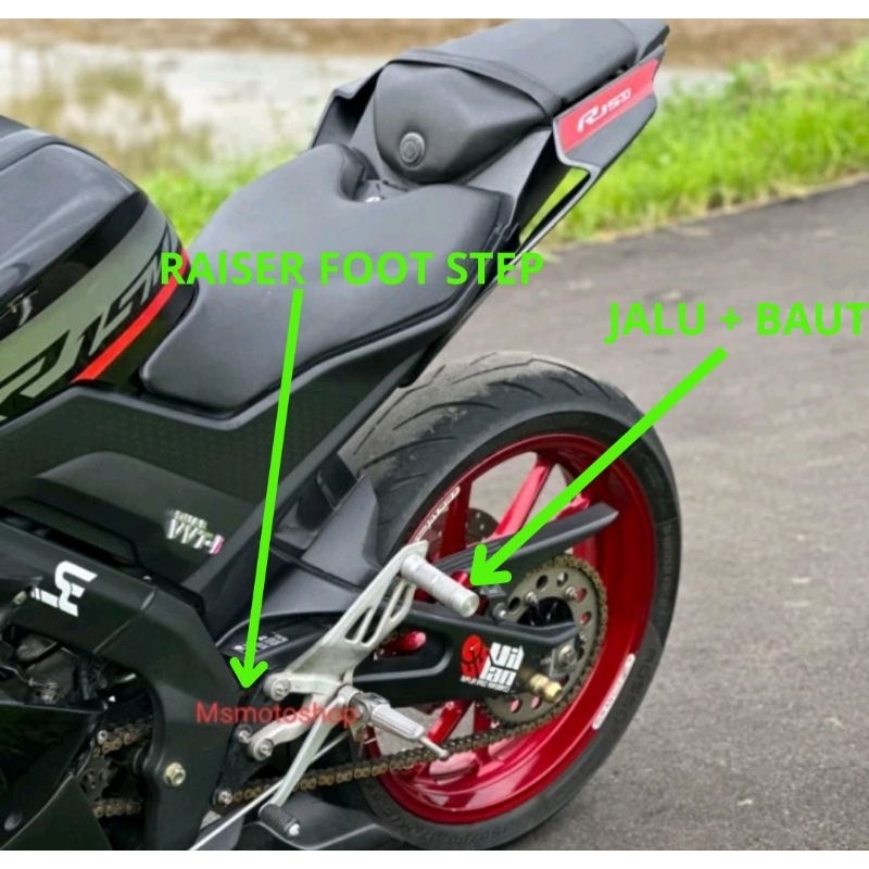 Jual PAKET RAISER FOOTSTEP + JALU UNDERBONE PENINGGI STEP BELAKANG R15 ...