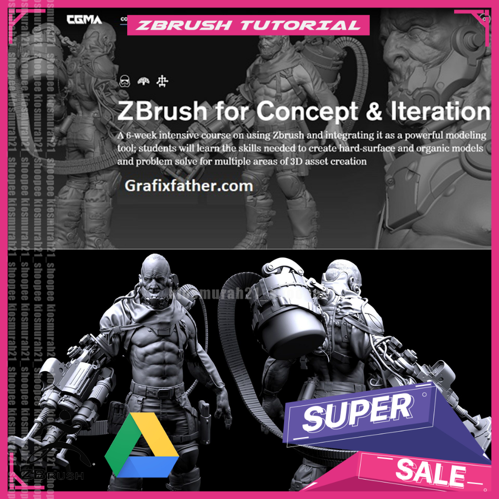 Jual Zbrush - CGMA - ZBrush for Concept & Iteration Zbrush Pro Tutorial ...