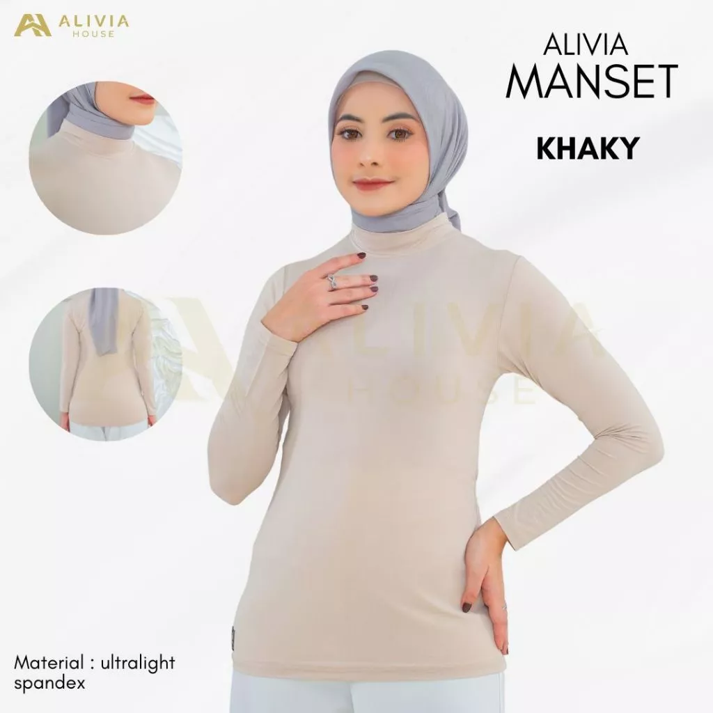 Alivia House Manset Olahraga Wanita Polos Spandex Tangan Panjang Daleman Hijab Muslima