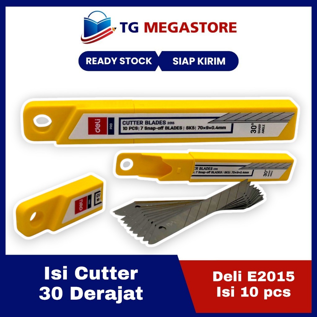 Jual Isi Cutter DELI Pro 30 Degree Cutter Blade isi 10pcs - E2015 ...