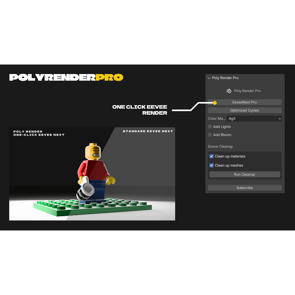 Jual Poly Render Pro One-Click Studio 3D Blender addons Plugin Terbaru ...