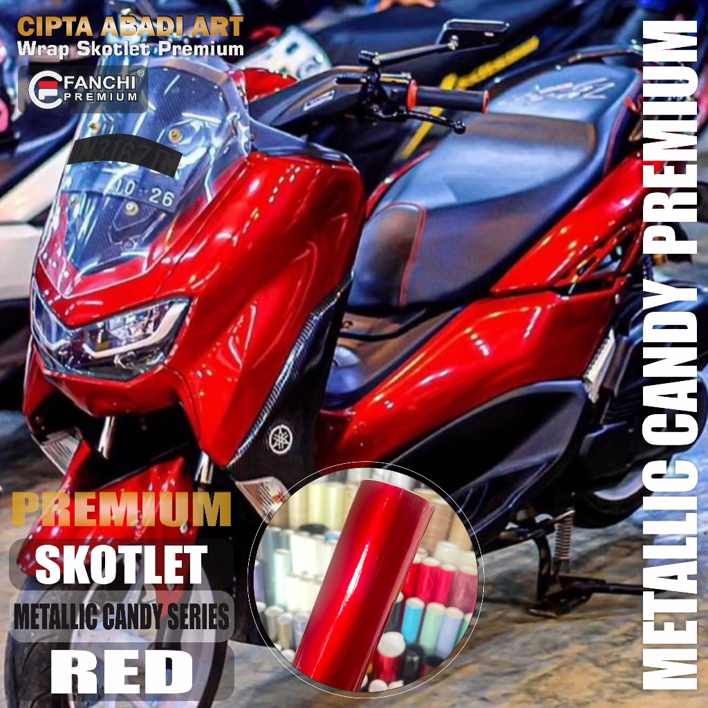 Jual SKOTLET STIKER MOTOR METALIK CANDY GLOSSY SCOTLITE RED MATTE ...