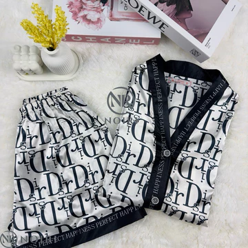 NOIRI Piyama Wanita Set Satin Celana Pendek Lengan Pendek Bahan Satin Premium Baju Tidur