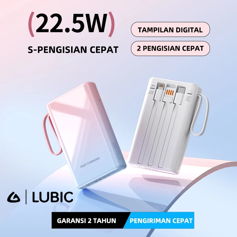 LUBIC -856 mini power bank real capacity 10000mAh 3 usb 22.5W Fast Charging LED