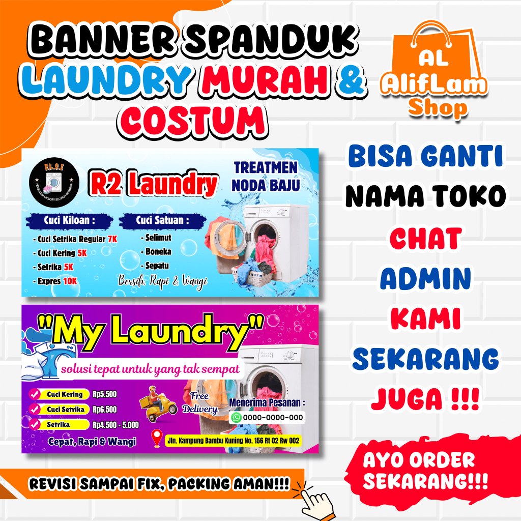 Jual Cetak Banner Spanduk Laundry Versi As Bisa Request Desain Shopee Indonesia