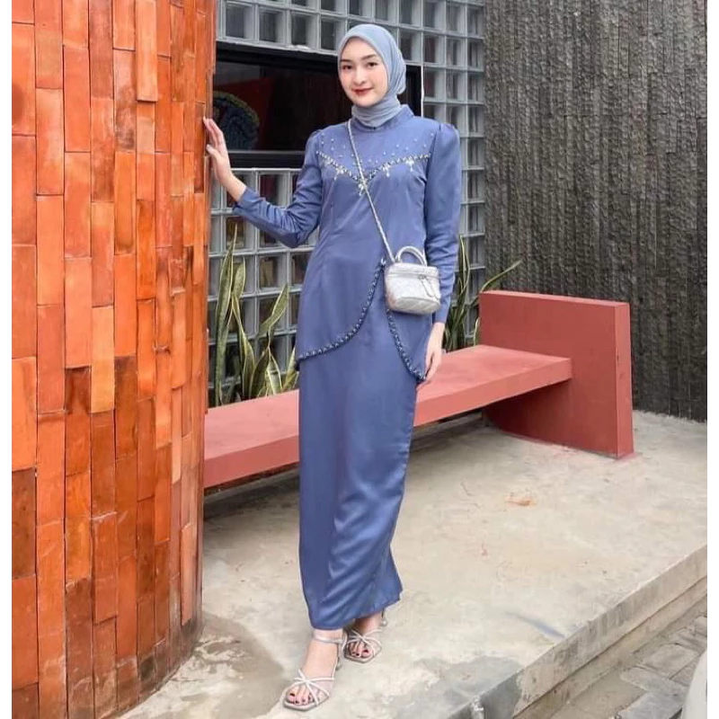 Free Hijab Oneset Felicia Kurung Melayu Dress Pesta Setelan Baju Kondangan