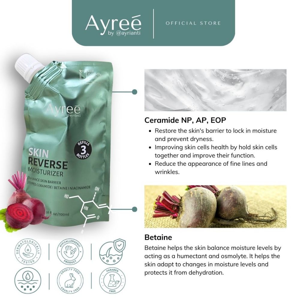 Jual Ayree Skin Reverse Moisturizer 30g & 15g - For Stronger Skin ...