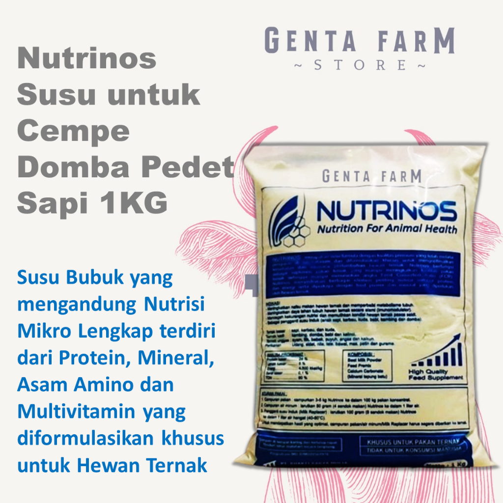 Jual Nutrinos Susu untuk Cempe Domba Pedet Sapi 1KG | Shopee Indonesia
