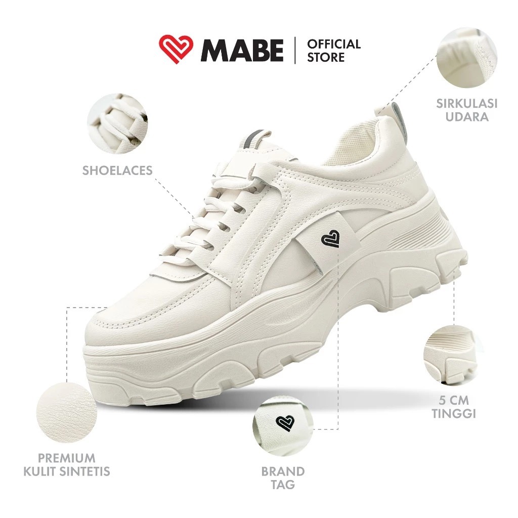 Jual MABE FLASH SALE Suzy Sepatu Sneakers Wanita Krem Putih Kasual Kets ...