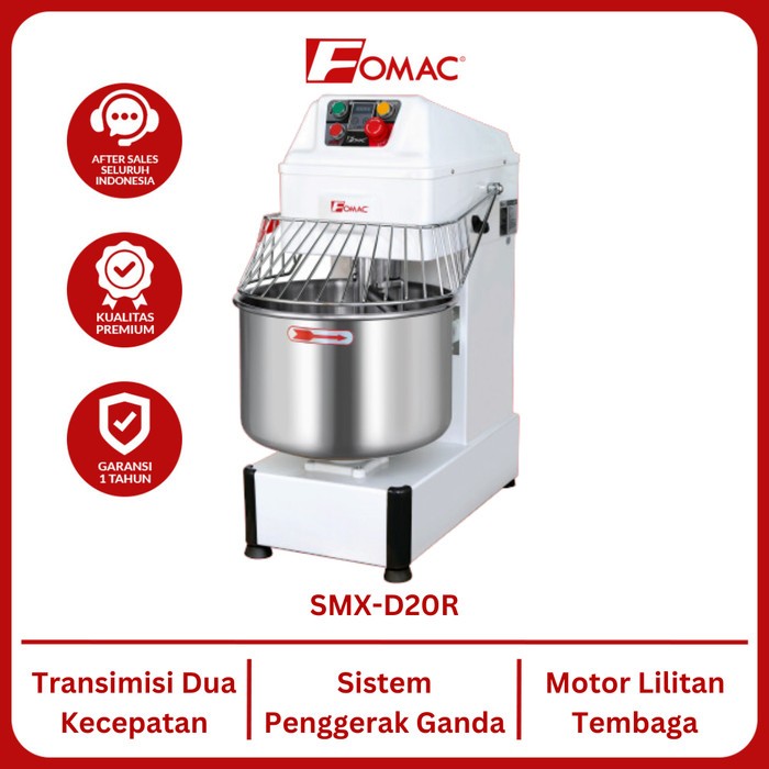 Jual Mixer Spiral Kapasitas 12 kg FOMAC SMX-D20R Mesin Pengaduk Adonan ...