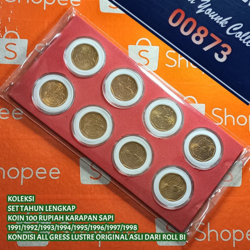 Jual Uang Kuno Koin 100 Rupiah Karapan Sapi Set Tahun Lengkap 1991-1998
