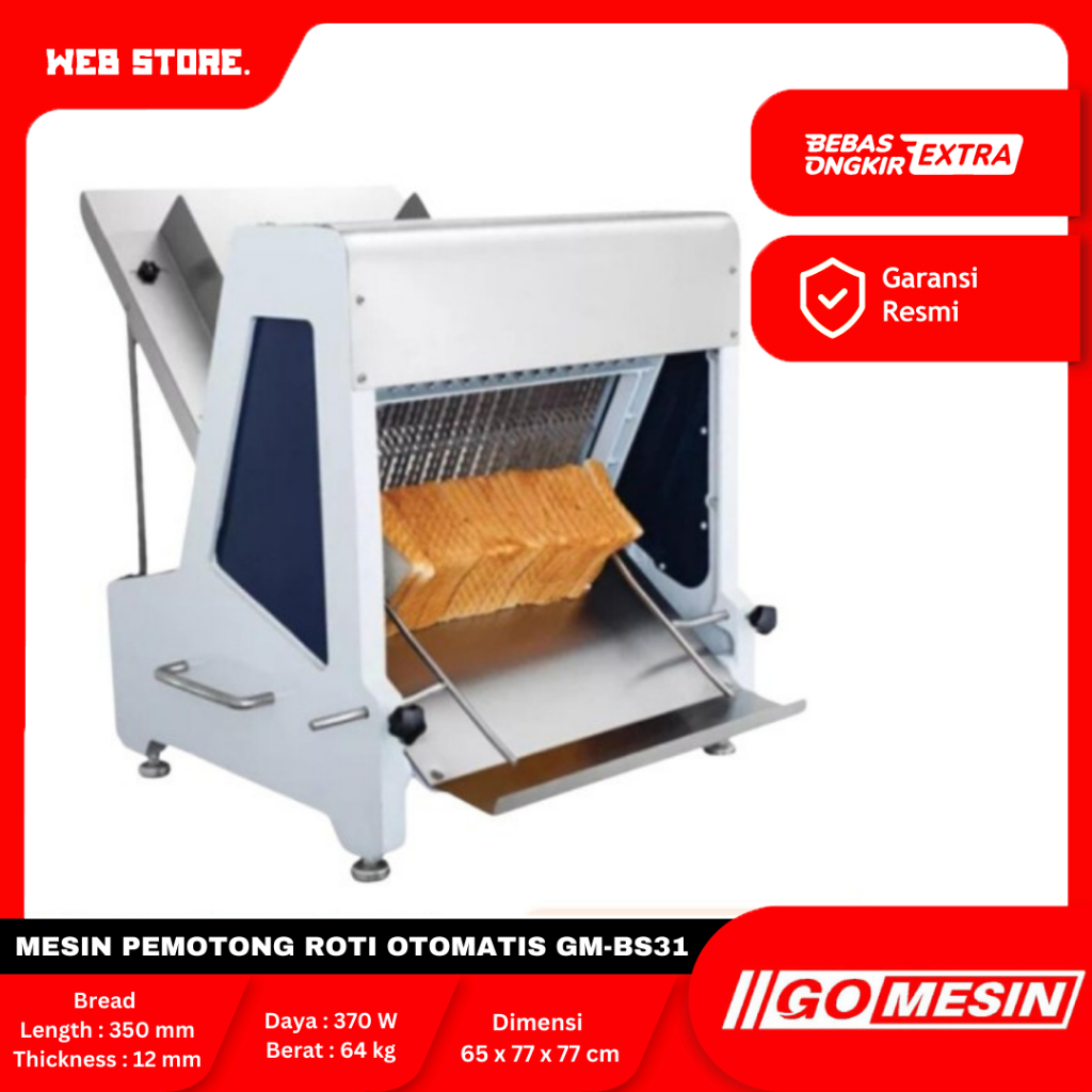 Jual Mesin Pemotong Roti Otomatis Gomesin GM BS31 Bread Slicer Roti ...