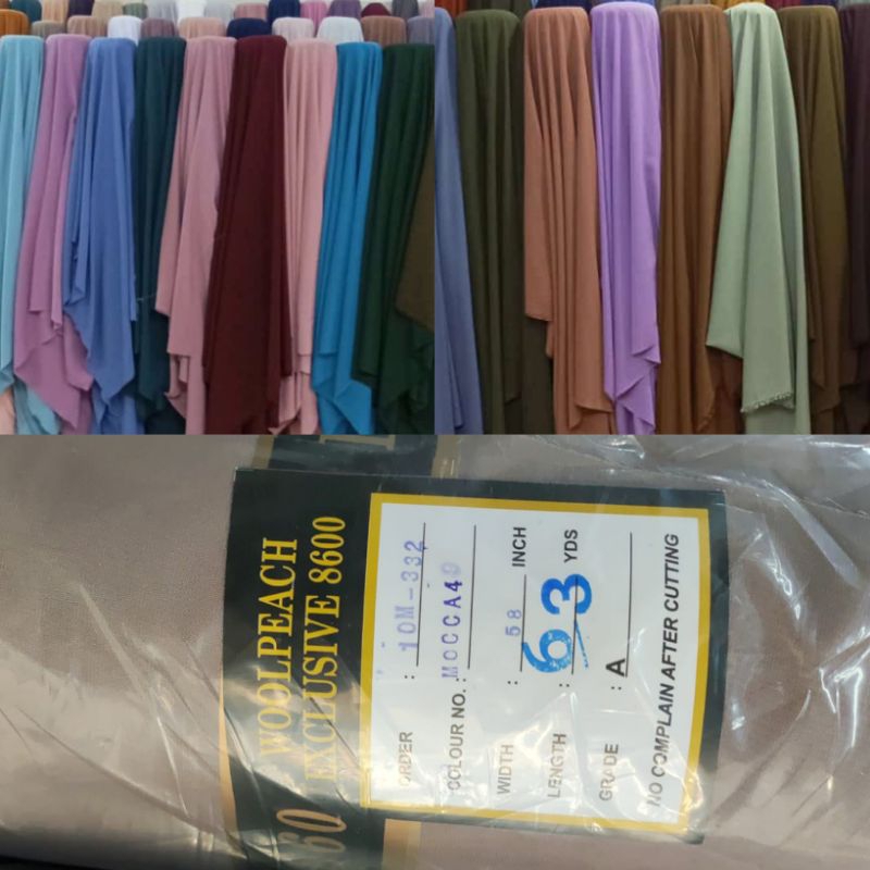 Jual Kain bahan embos wolfis/wolvis/woolpeach exclusive 8600,kain gamis ...