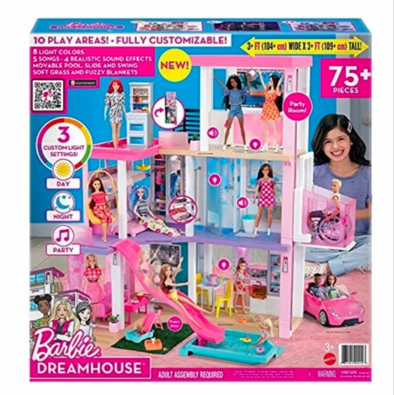 Jual Barbie DreamHouse Dream House Dollhouse with Pool, Slide