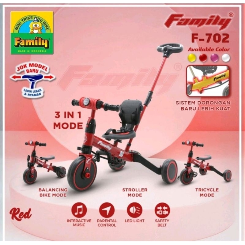 Jual SEPEDA RODA TIGA FAMILY F-702 3-1 | Shopee Indonesia