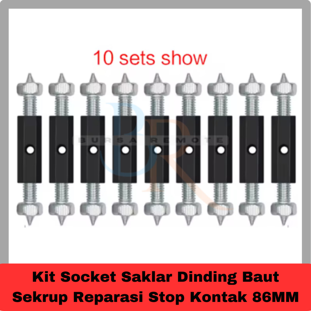 Jual Kit Socket Saklar Dinding Baut Sekrup Reparasi Stop Kontak 86MM ...
