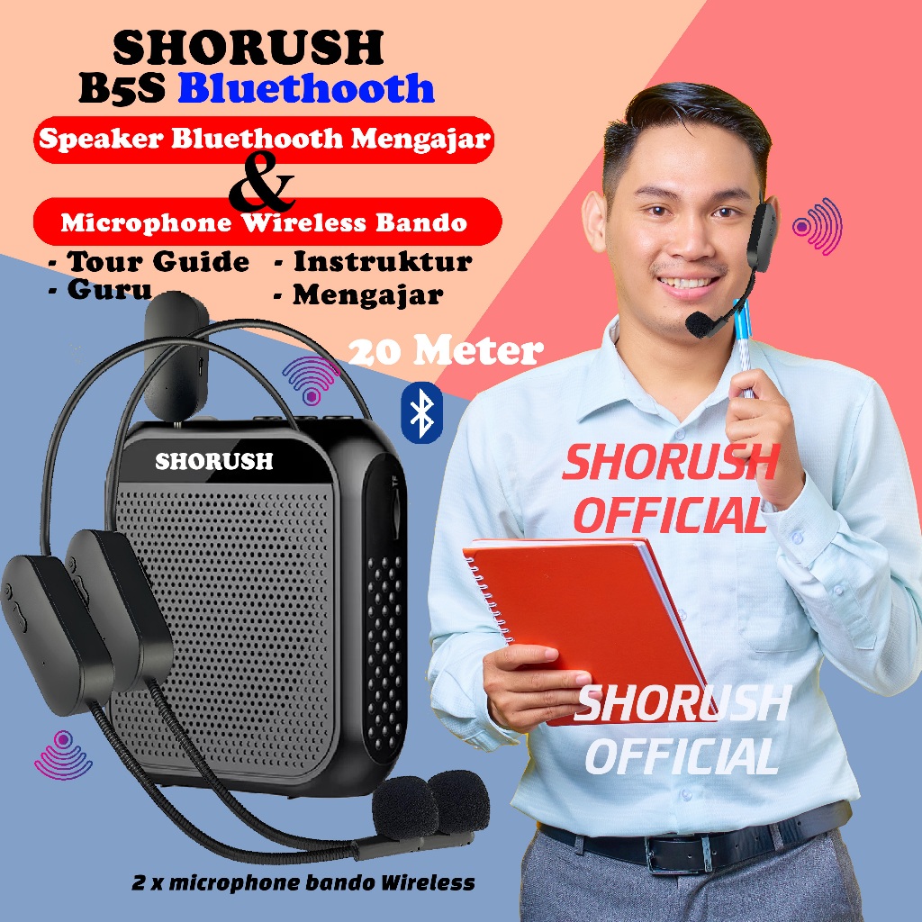 Jual Shorush B4S / B5S Speaker Megaphone Pinggang Portable Mini Dengan ...