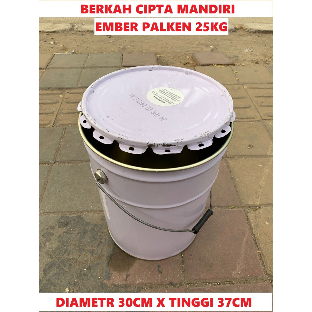 Jual WARNA RANDOM Palken Besi 25kg plus tutup Ember Pail Besi Tong ...