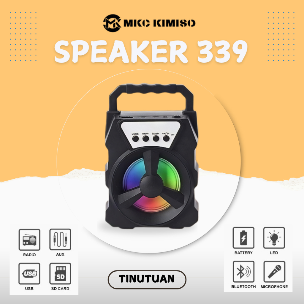 Jual SPEAKER BLUETOOTH MINI PORTABLE FULL BASS FREE MIC S339 | Shopee ...