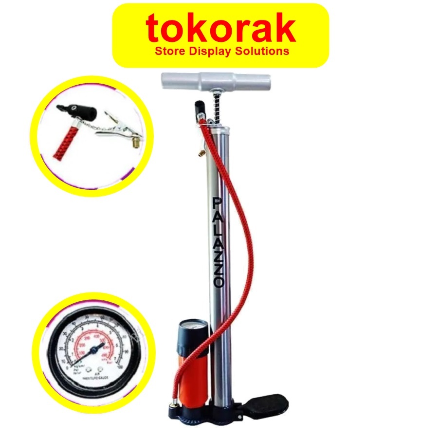 Jual POMPA BAN SEPEDA MOTOR MOBIL PALAZZO KOMPA ANGIN TABUNG METER ...
