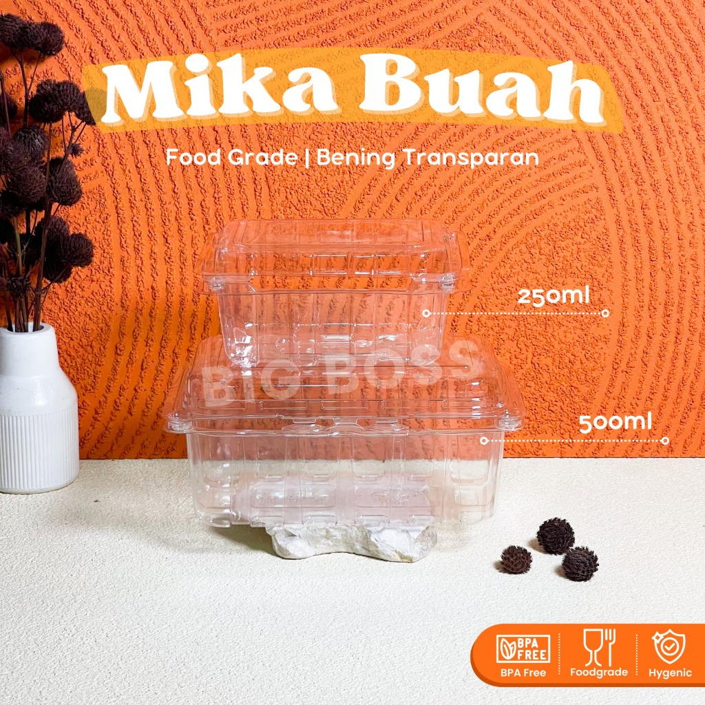 Jual Mika Buah Strawberry Anggur Bening Transparan / Fruit Box Food ...