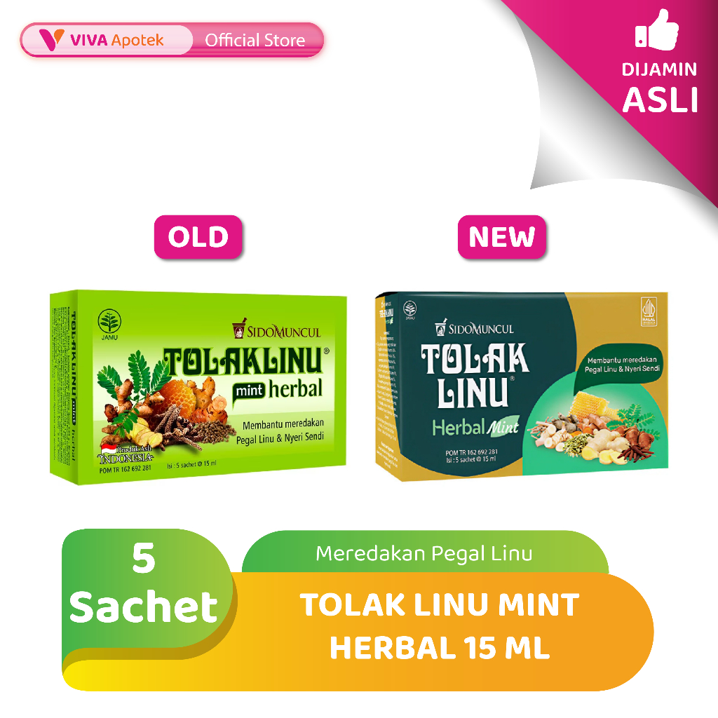 Tolak Linu Mint Herbal 15 ml untuk Meredakan Pegal Linu (5 Sachet)