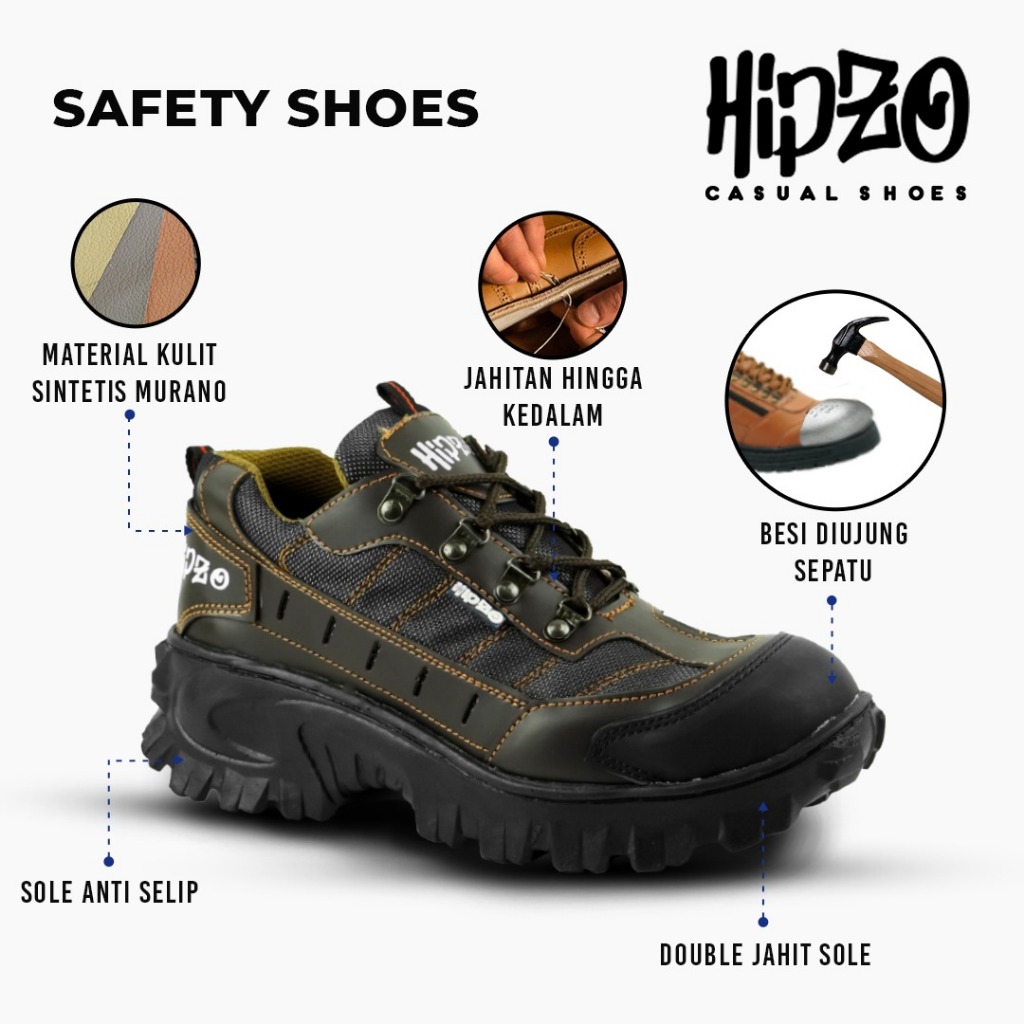 Jual Sepatu Safety Boots Ujung Besi Pria Cowok Pelindung Kerja Proyek ...