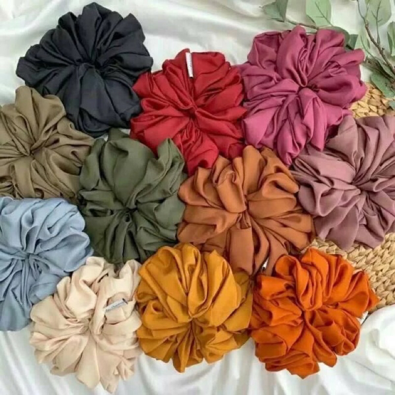 Jual SCRUNCHIE Ikat Rambut Cepol Hijab Anti Pusing Babydoll Anti Melar ...