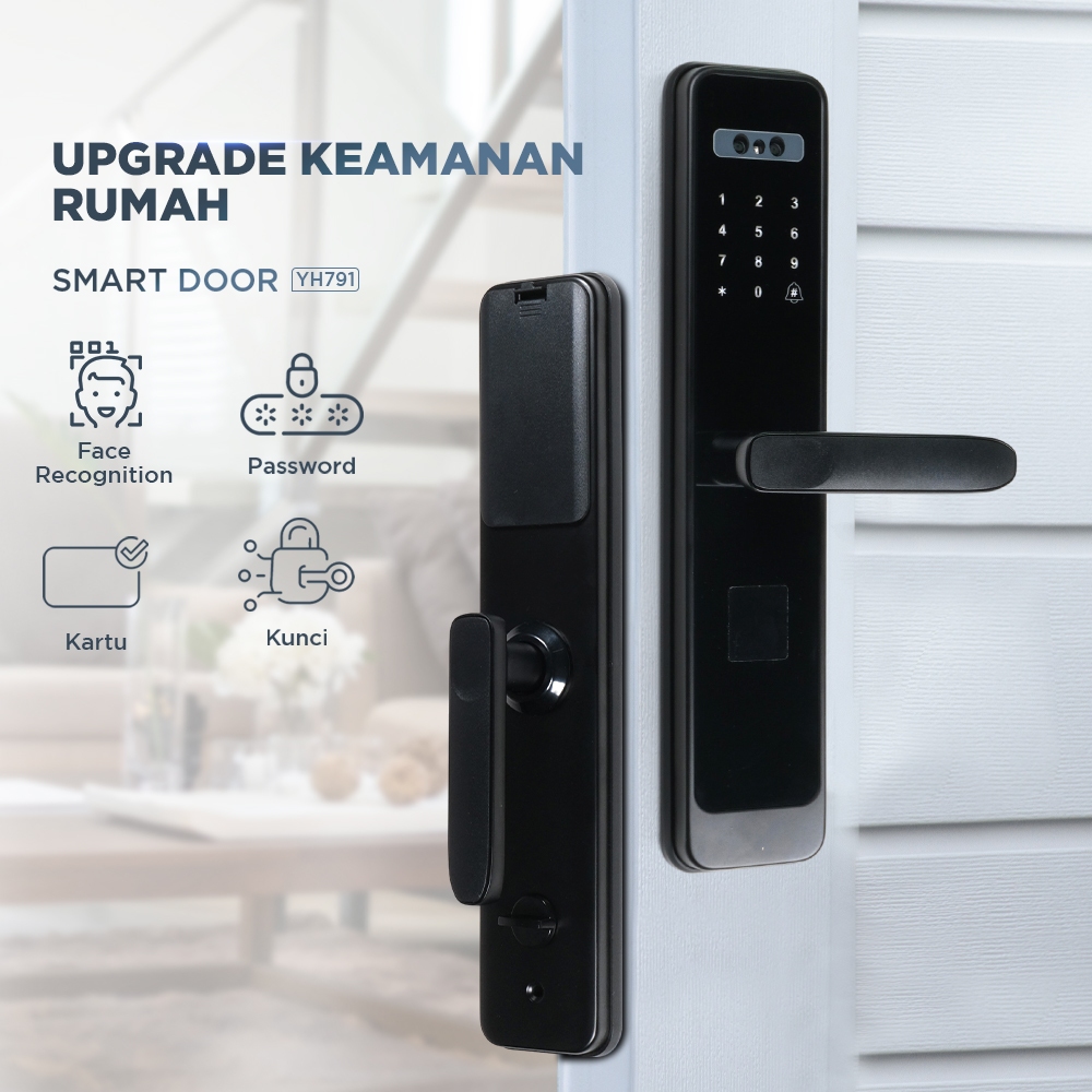 Jual Smart Door Lock Kunci Pintu Rumah Password Face Recognition ...