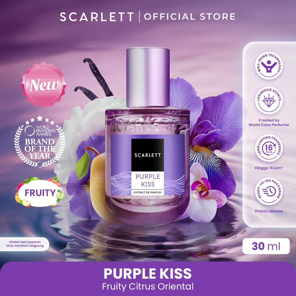 Jual Scarlett Whitening Extrait De Parfum Purple Kiss 30ml Shopee