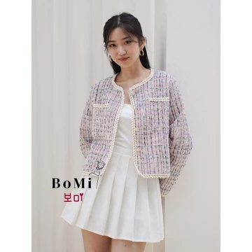 BOMI HARI Blouse Atasan Korean Lace Semi Brukat Korea Prancis Renda Lengan Panjang Mewah