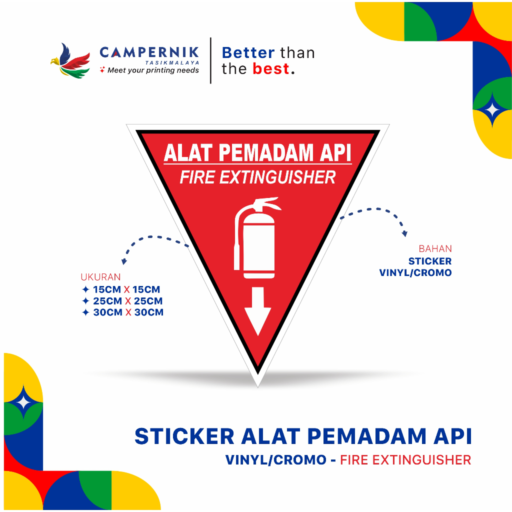 Jual STICKER ALAT PEMADAM API / STIKER SIGN K3 RAMBU SAFETY SEGITIGA ...