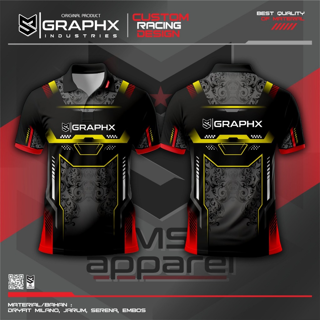 Jual jersey racing full print kerah polo custom nama dan nomor ...