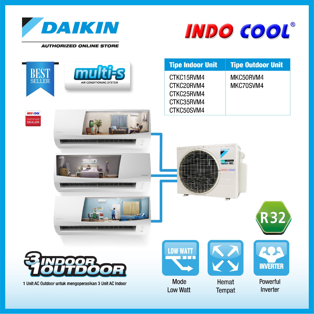 Jual AC DAIKIN Multi S 1PK + 1PK + 1PK | Shopee Indonesia