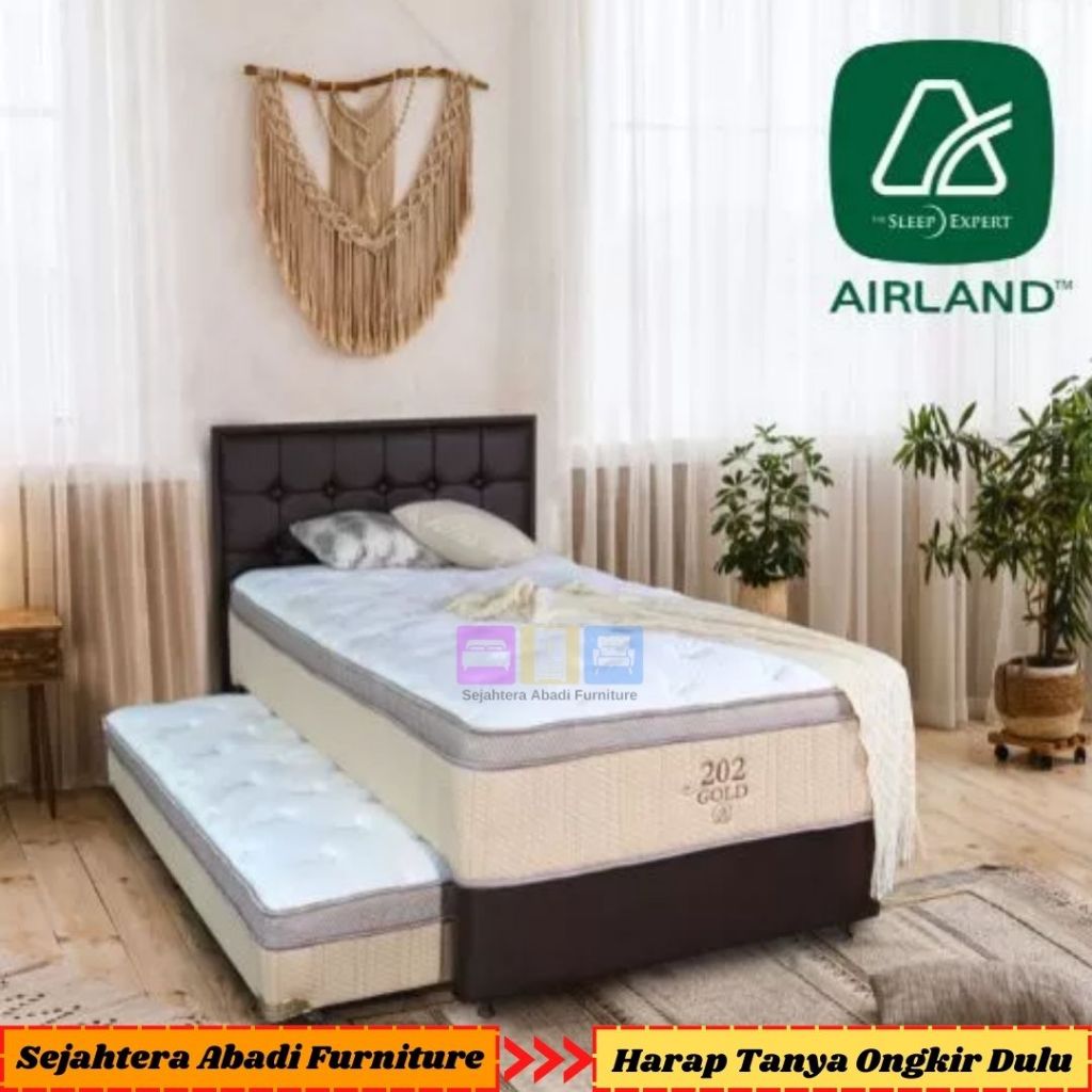 Jual Airland springbed twin sorong 2in1 202 Gold latex jumbo plush top ...
