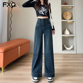 Celana Highwaist Jeans Wanita Celana Jeans Panjang Wanita Celana Kulot Straight Celana Jeans