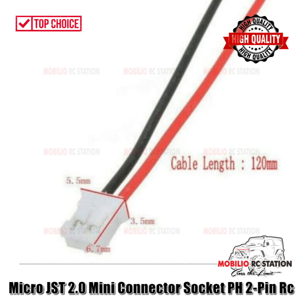 Jual Spare Part Rc - Micro JST 2.0 Mini Connector Socket PH 2-Pin Rc ...
