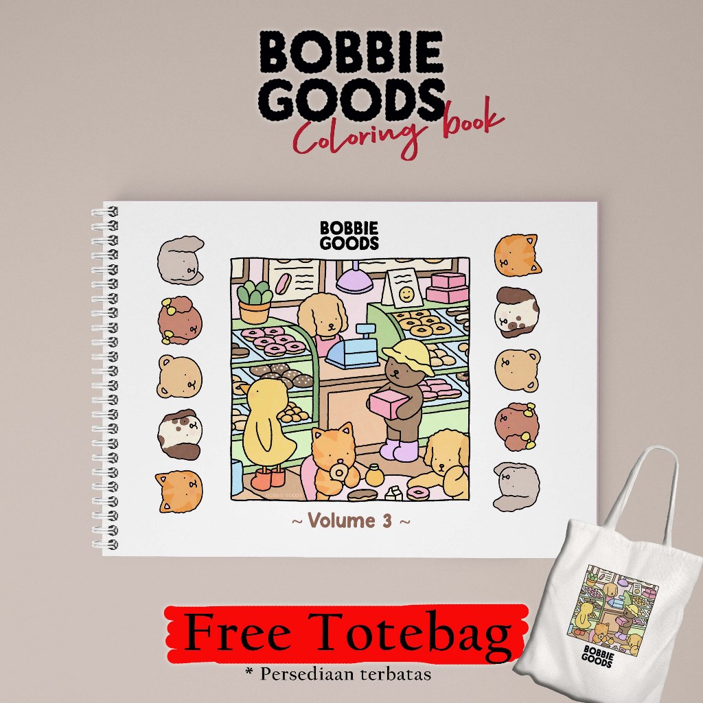 Jual Bobbie Goods Coloring Book Volume 3 - Free Totebag | Shopee Indonesia