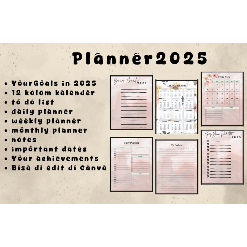 Jual Planner 2025 Planner Schedule Daily Weekly Monthly Shopee