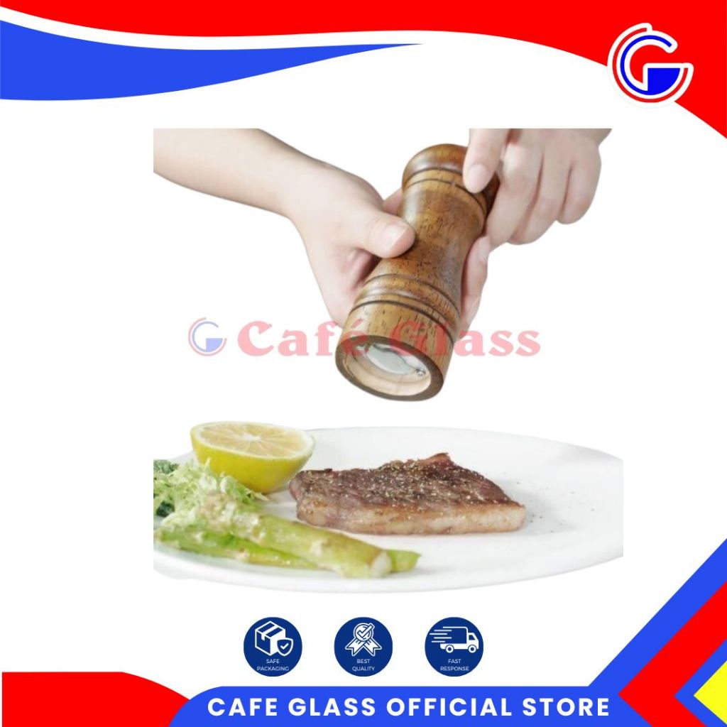Gilingan Lada Merica Kayu Manual / Wood Salt & Pepper Grinder - Italian Estetik / Alat Penggilingg Biji Lada Bumbu Garam / Manual Spice Salt Pepper Mill / Alat Masak Dapur